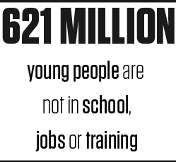 621 million youth are not in school, jobs, or training